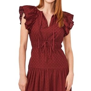 Chelsea and Violet embroidered smocked midi dress